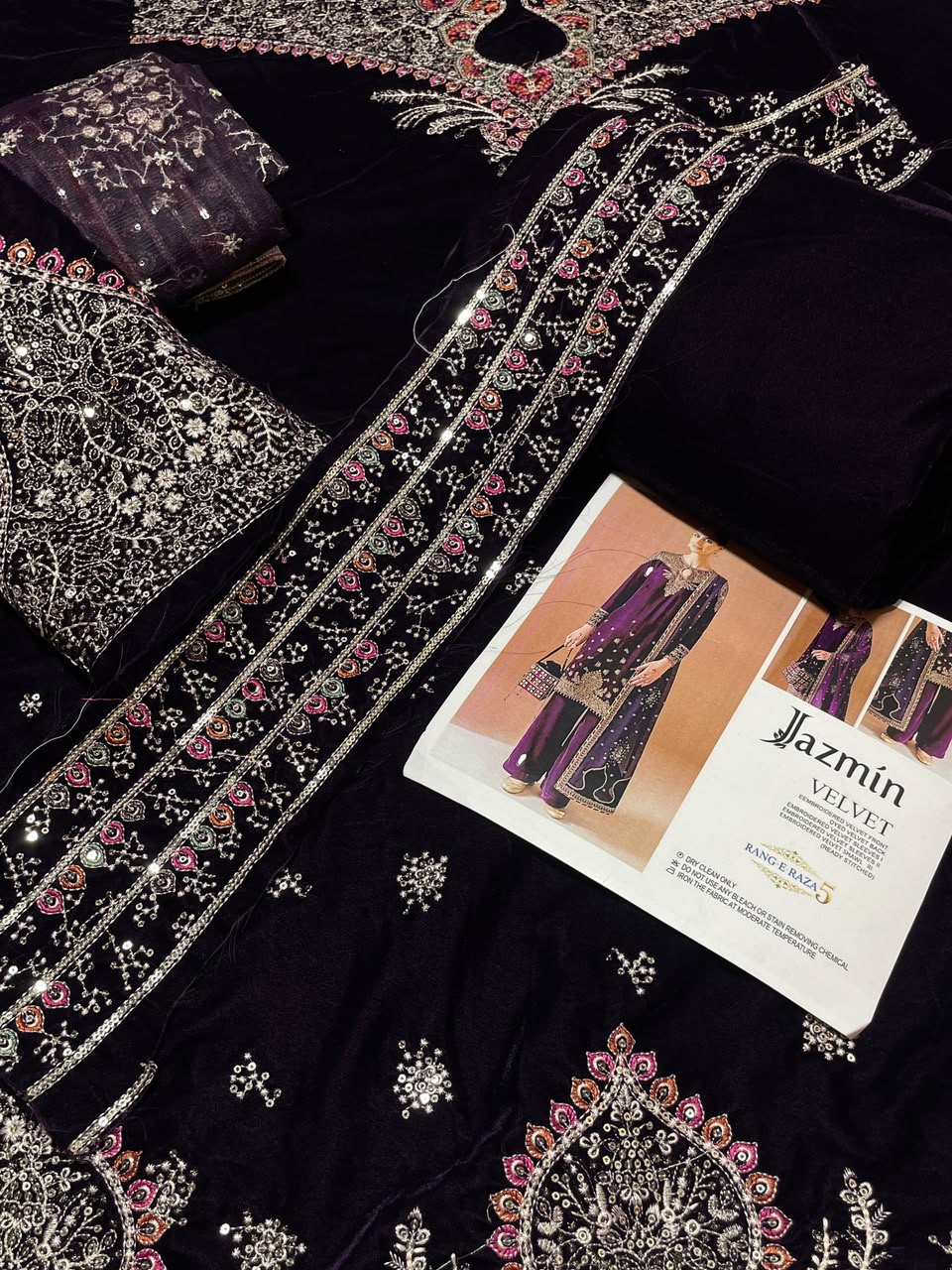 JAZMIN VELVET MICRO 11000 EMBROIDERED 3 PIECE ARTICLE