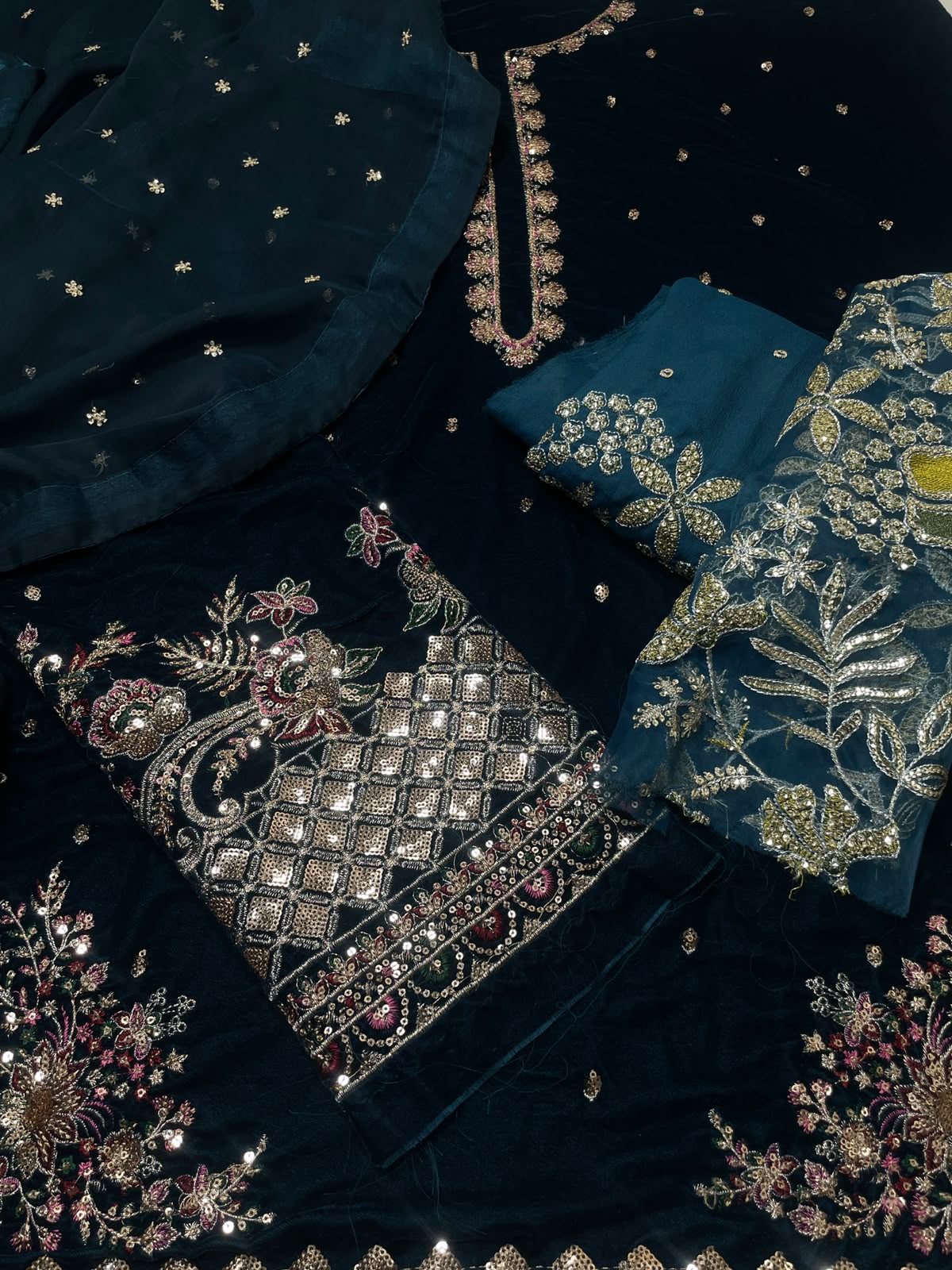 JAZMIN VELVET MICRO 9000 3 PIECE EMBROIDERED ARTICLE