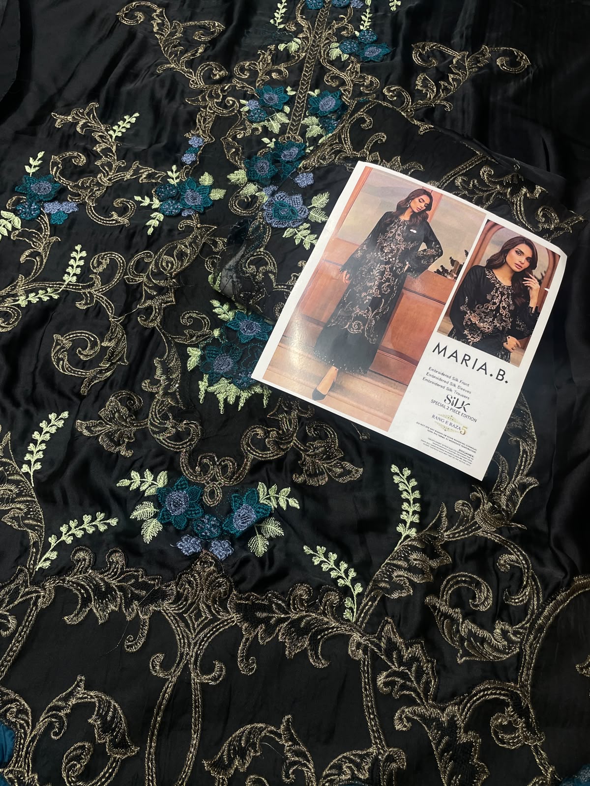 MARIA B EMBROIDERED 2 PIECE SILK ARTICLE