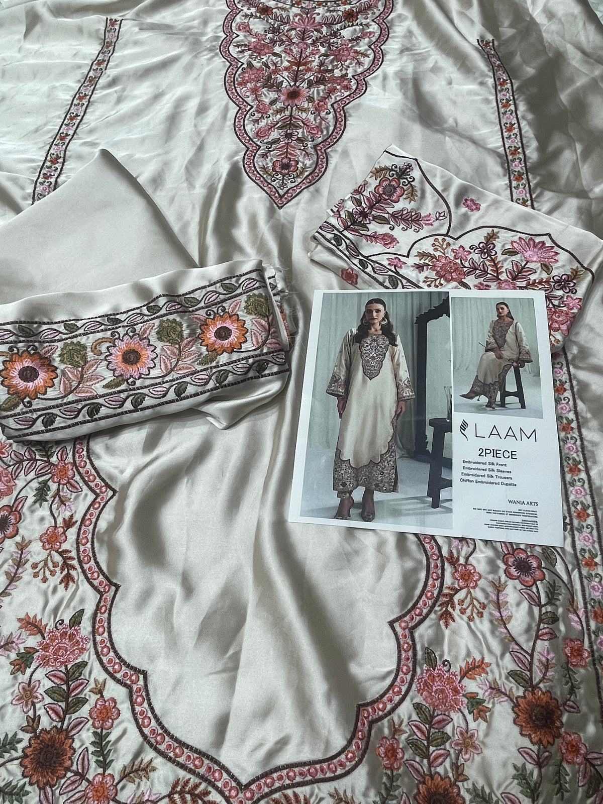 LAAM EMBROIDERED 2 PIECE SILK KAFTAAN