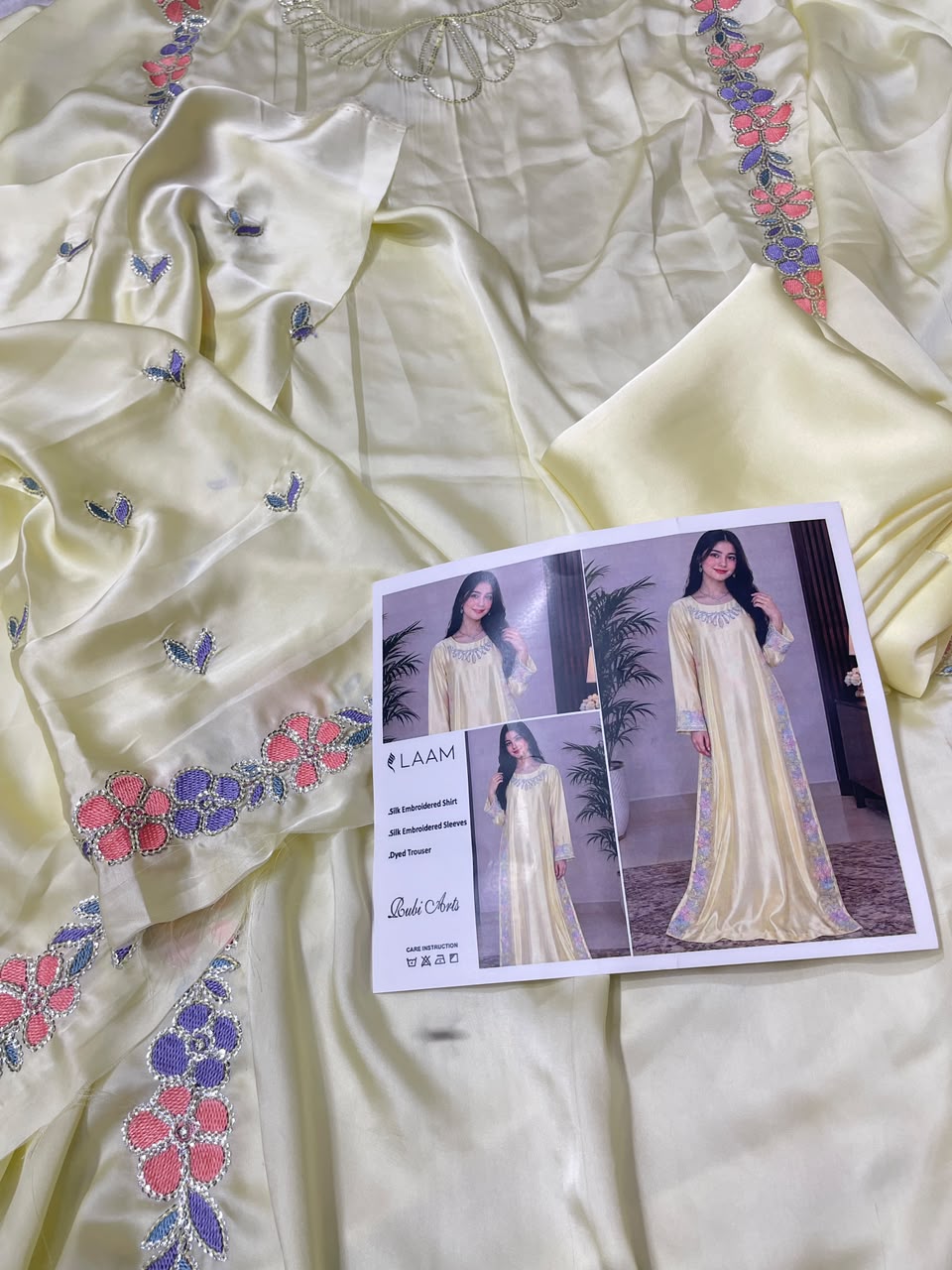 LAAM SILK EMBROIDERED 2 PIECE KAFTAN