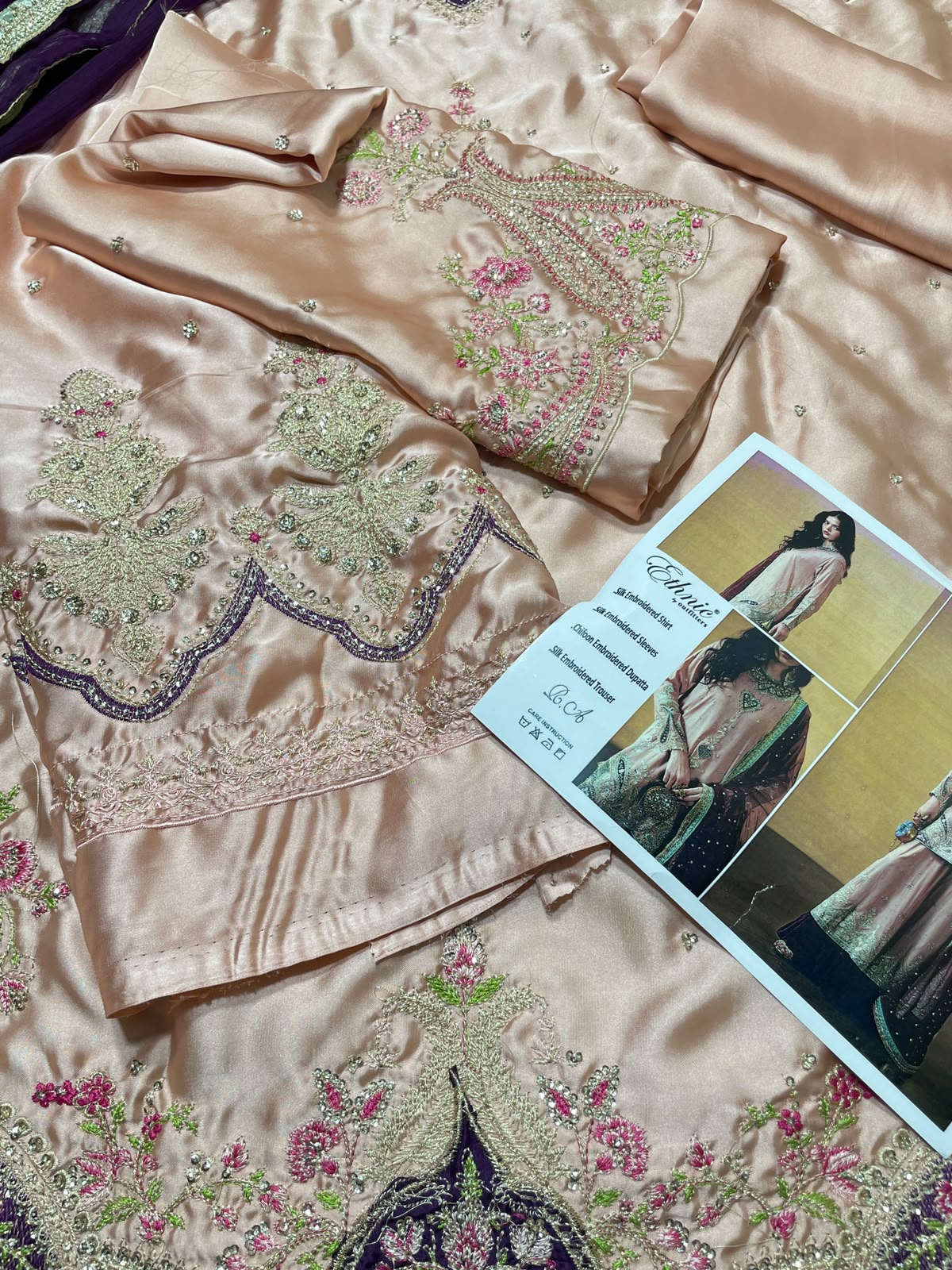 ETHNIC SILK EMBROIDERED 3 PIECE ARTICLE